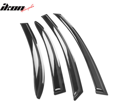 IKON MOTORSPORTS, Window Visor Compatible With 22006-2011 Honda Civic Vent Sun Shade Rain Guards Side Window Deflectors