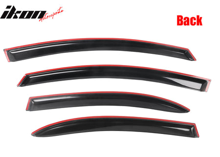 IKON MOTORSPORTS, Window Visor Compatible With 22006-2011 Honda Civic Vent Sun Shade Rain Guards Side Window Deflectors