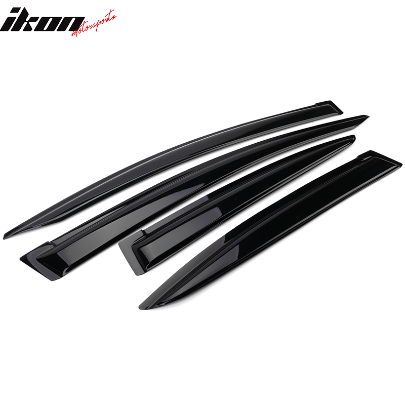 IKON MOTORSPORTS Tape on Outside Mount Window Visor Compatible With 2012-2015 Honda Civic Sedan