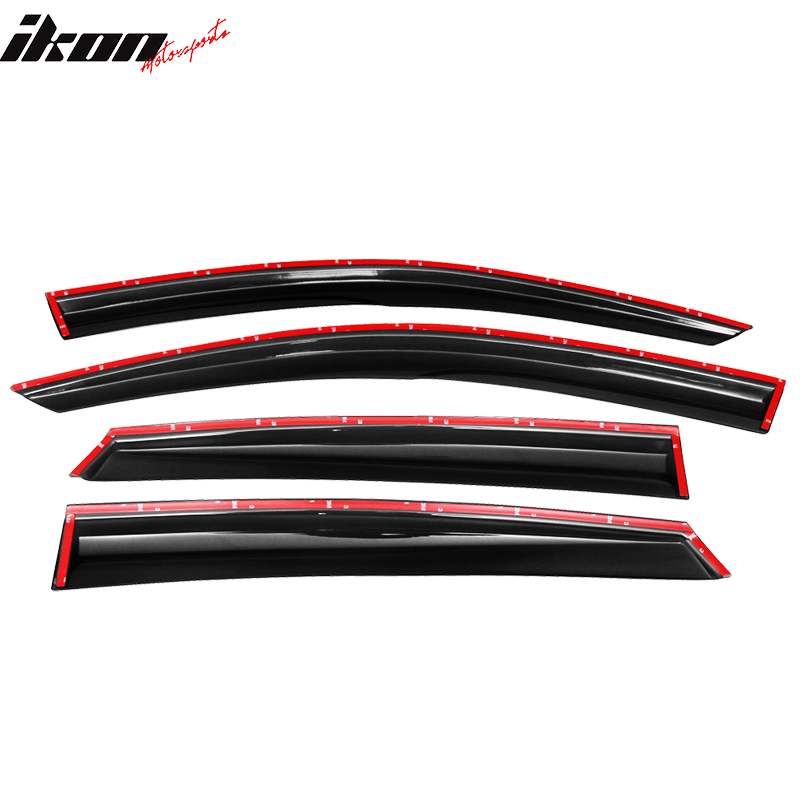 IKON MOTORSPORTS, Window Visor Compatible With 2016-2021 Honda Civic Sedan Vent Sun Shade Rain Guards Side Window Deflectors