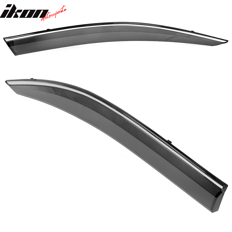 Fits 16-21 Honda Civic Sedan OE Style 4PCS Window Visors Sun Shade W/Chrome Trim