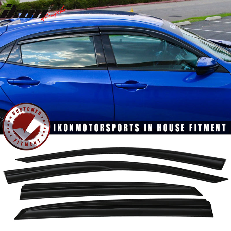 Fits 17-21 Honda Civic Mugen 5DR Acrylic Window Visors