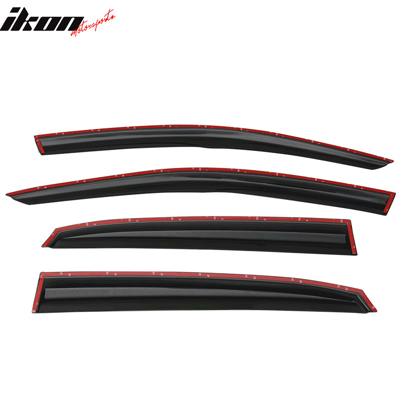 Fits 17-21 Honda Civic Hatchback Mugen Style Window Visor Rain Deflector Tape-On