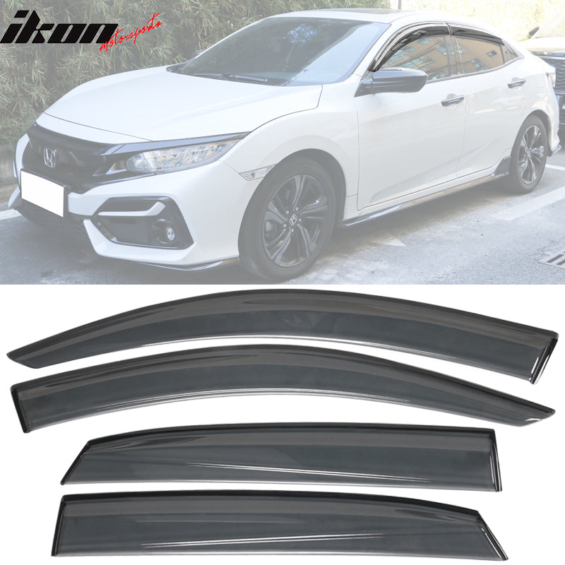 2017-2021 Honda Civic 10th Gen X HB5 Smoke/Tinted Window Visor Acrylic