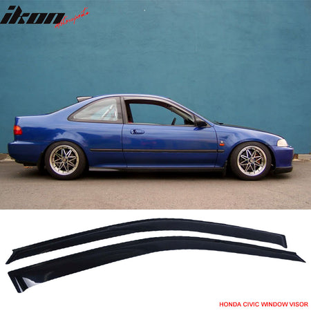 Fits Honda Civic 92-95 EG 2Dr/3Dr Front Bumper Lip Spoiler PP + Sun Window Visor