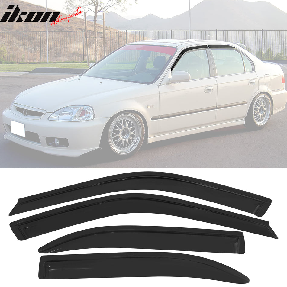 1996-2000 Honda Civic Sedan 4Pc Set Window Visors Acrylic