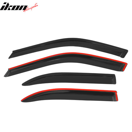 Fits 99-00 Honda Civic Mugen Style Front Bumper Lip PP + 4PCS Slim Window Visors