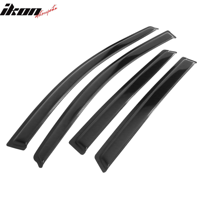 IKON MOTORSPORTS, Window Visor Compatible With 2007-2011 Honda CRV Vent Sun Shade Rain Guards Side Window Deflectors