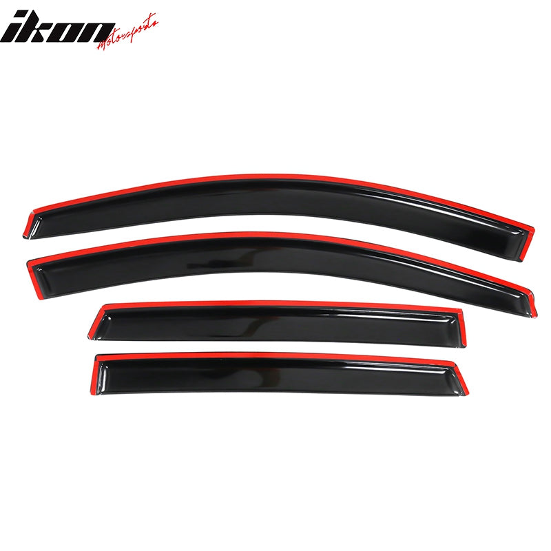 IKON MOTORSPORTS, Window Visor Compatible With 2007-2011 Honda CRV Vent Sun Shade Rain Guards Side Window Deflectors