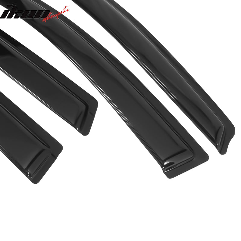 IKON MOTORSPORTS, Window Visor Compatible With 2007-2011 Honda CRV Vent Sun Shade Rain Guards Side Window Deflectors