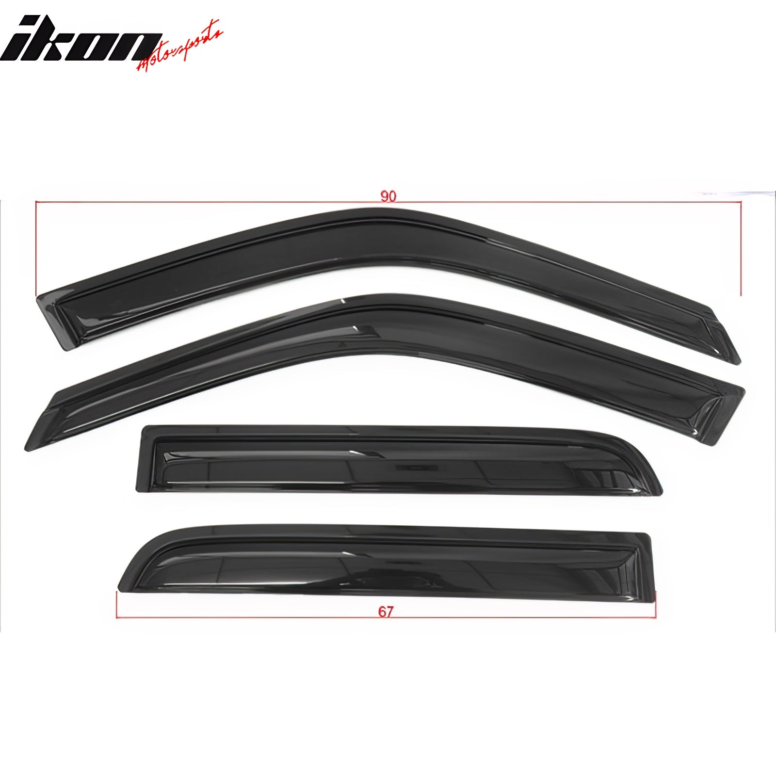 Fits 97-01 Honda CRV CR-V Acrylic 4PCS Window Visors Vent Rain Sun Guard Tape-On