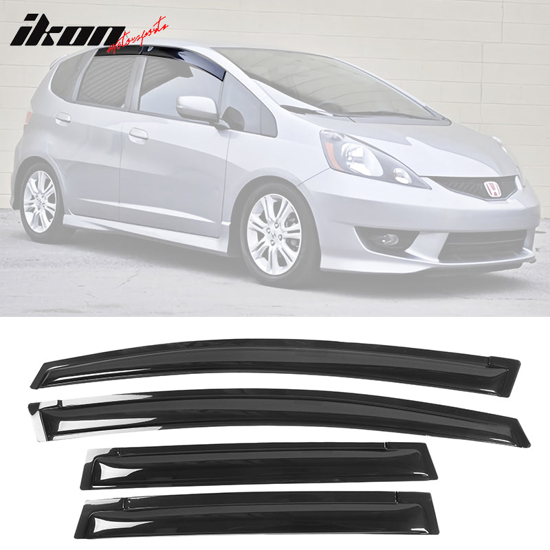 2009-2014 Honda Fit GE Slim Style Smoke Window Visors Guards Acrylic