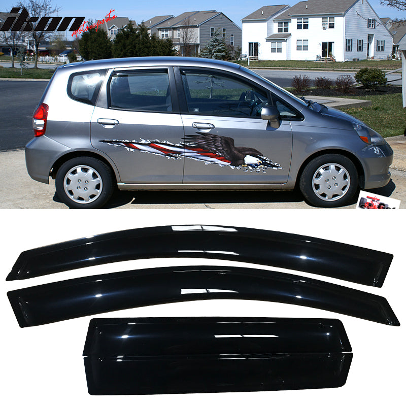 2007-2008 Honda Fit GE Slim Style Smoke Visor Windows Guards Acrylic