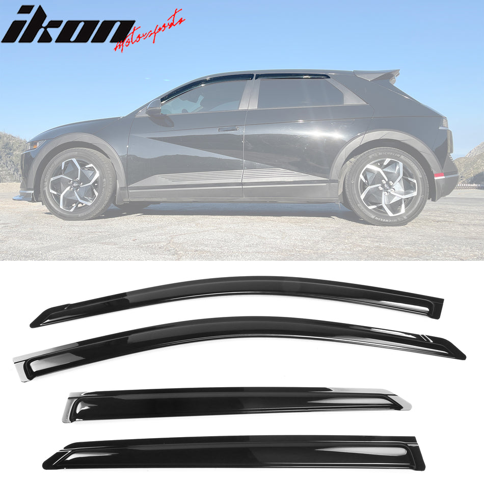 2022-2025 Hyundai Ioniq 5 Slim Style Black Window Visors Acrylic 4PCS