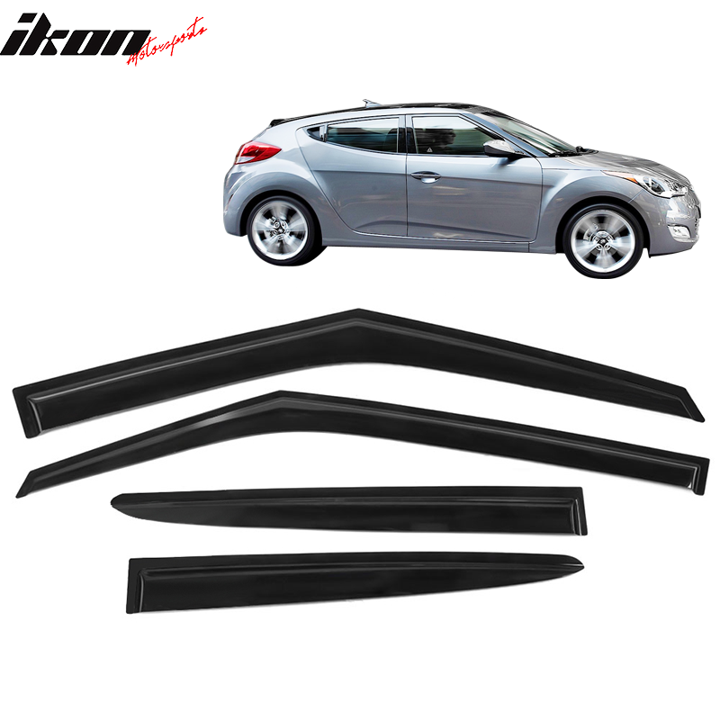 2011-2018 Hyundai Veloster Window Visors Set Acrylic