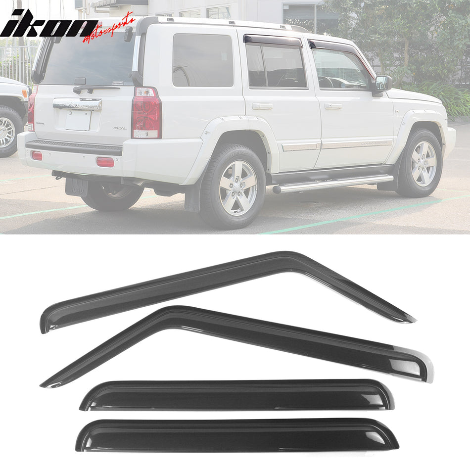 2006-2010 Jeep Commander Slim Style Smoke Visor Windows Guard Acrylic