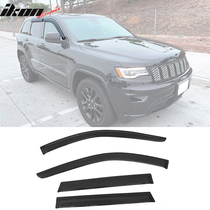 2011-2022 Jeep Grand Cherokee WK2 Smoke Slim Window Visors Acrylic