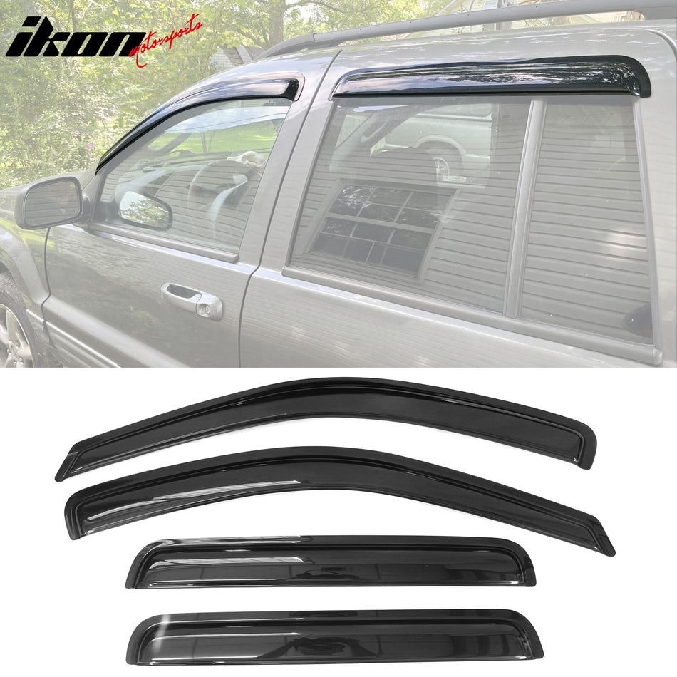 1999-2004 Jeep Grand Cherokee 4Pc Set Window Visors Acrylic