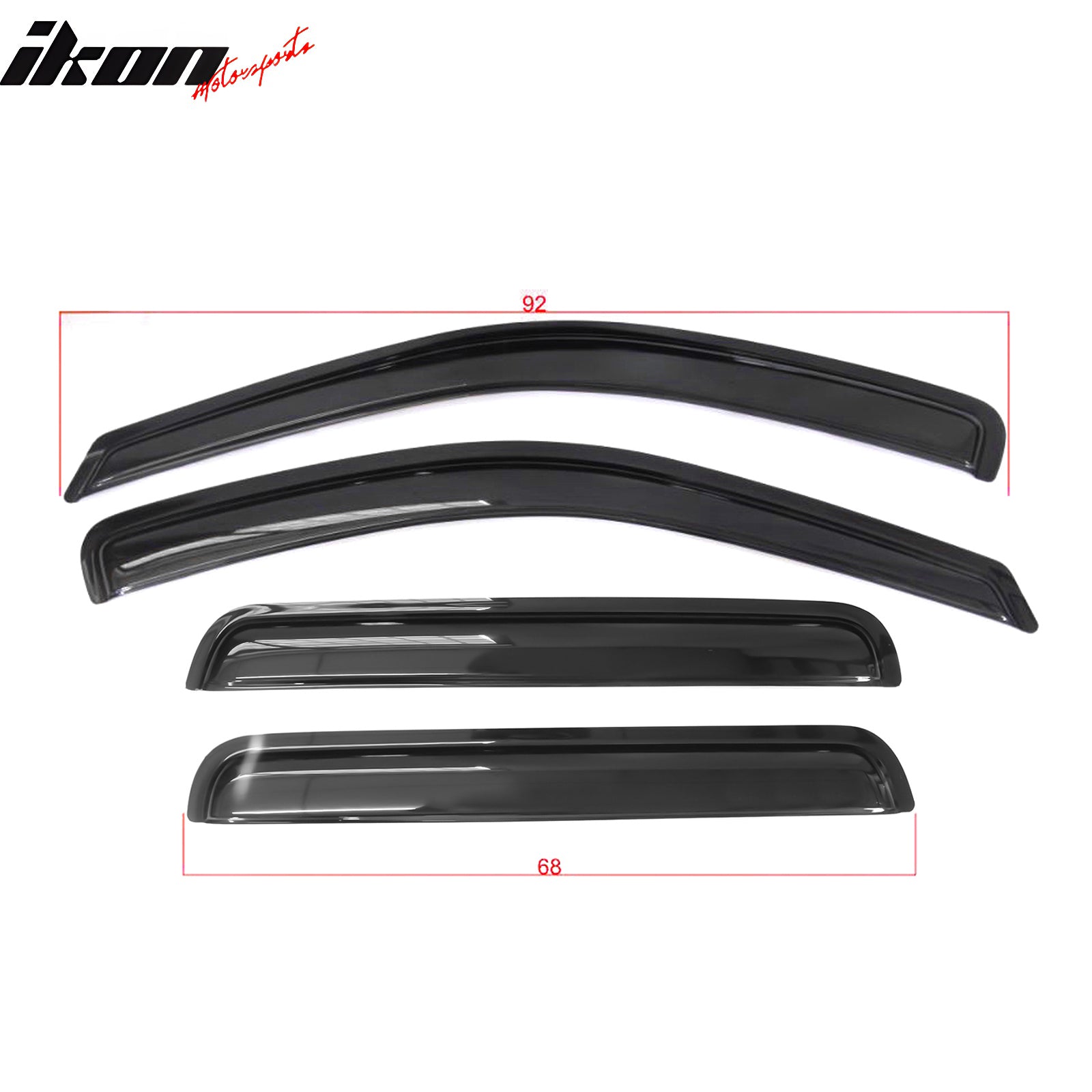 Fits 99-04 Jeep Grand Cherokee 4PC Acrylic Window Visors Rain Guard Vent Tape-On