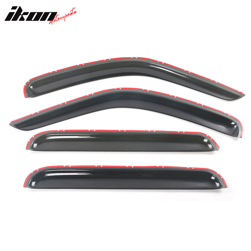 Fits 02-07 Jeep Liberty KJ 4PCS Window Visors Rain Sun Guard Deflectors Tape-On