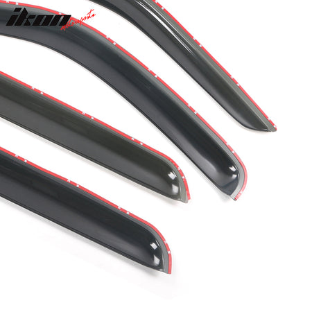 Fits 02-07 Jeep Liberty KJ 4PCS Window Visors Rain Sun Guard Deflectors Tape-On