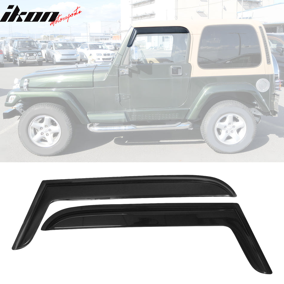 1997-2006 Jeep Wrangler TJ Window Visor Vent Rain Guards Sun Shade