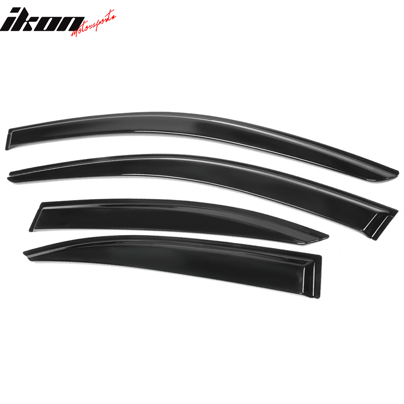 IKON MOTORSPORTS Window Visors Compatible With 2006-2013 Lexus IS250 IS350 & 2008-2014 IS F, Dark Smoke Slim Style Acrylic Car Rain Sun Window Shade Guard Visor