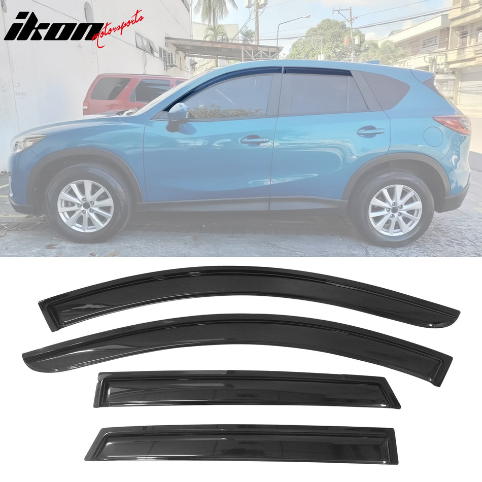 2013-2016 Mazda CX5 Slim Style Smoke Tinted Window Visors Acrylic 4Pc