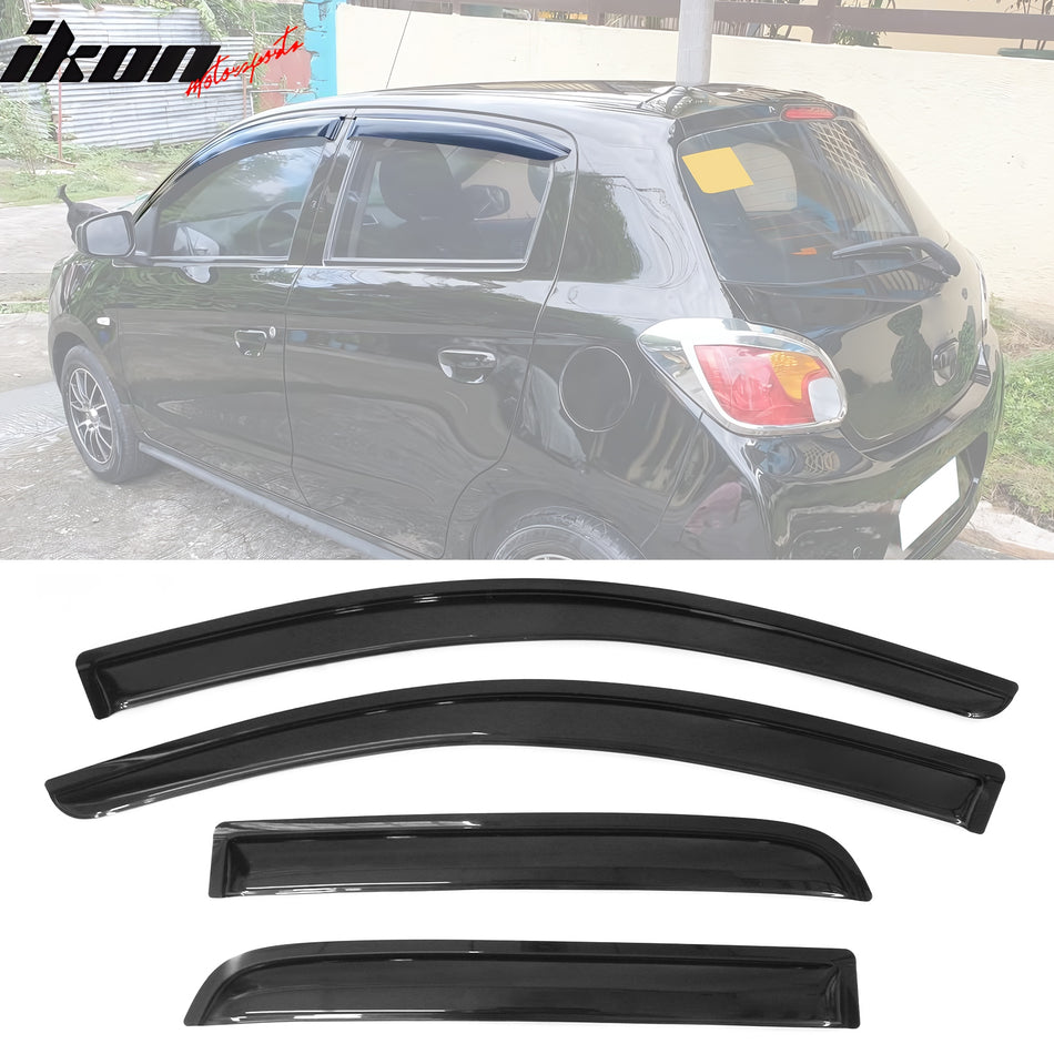 2014-2024 Mitsubishi Mirage Hatchback Window Visors 4Pc Set