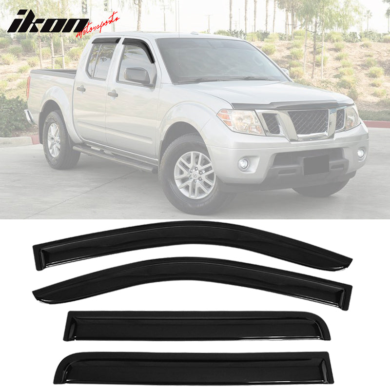 2005-2020 Nissan Frontier Slim Style Smoke Tinted Visor Window Acrylic