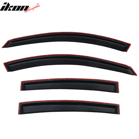 Window Visor Compatible With 2004-2008 Nissan Maxima, Window Visor Car Rain Window Shade Visor Dark Smoke 4PC Acrylic by IKON MOTORSPORTS, 2005 2006 2007