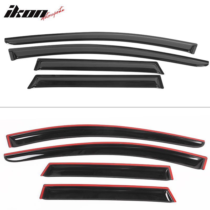 IKON MOTORSPORTS, Window Visor Compatible With 2015-2022 Nissan Murano Vent Sun Shade Rain Guards Side Window Deflectors