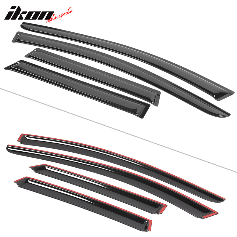 IKON MOTORSPORTS, Window Visor Compatible With 2015-2022 Nissan Murano Vent Sun Shade Rain Guards Side Window Deflectors