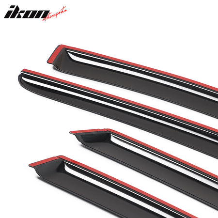 IKON MOTORSPORTS, Window Visor Compatible With 2015-2022 Nissan Murano Vent Sun Shade Rain Guards Side Window Deflectors