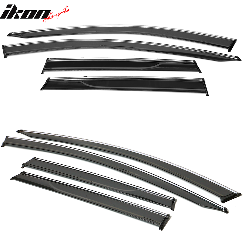 IKON MOTORSPORTS, Window Visor Compatible With 2015-2022 Nissan Murano Vent Sun Shade Rain Guards Side Window Deflectors