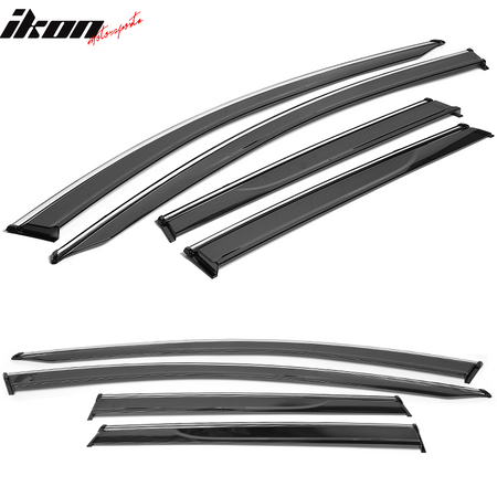 IKON MOTORSPORTS, Window Visor Compatible With 2015-2022 Nissan Murano Vent Sun Shade Rain Guards Side Window Deflectors