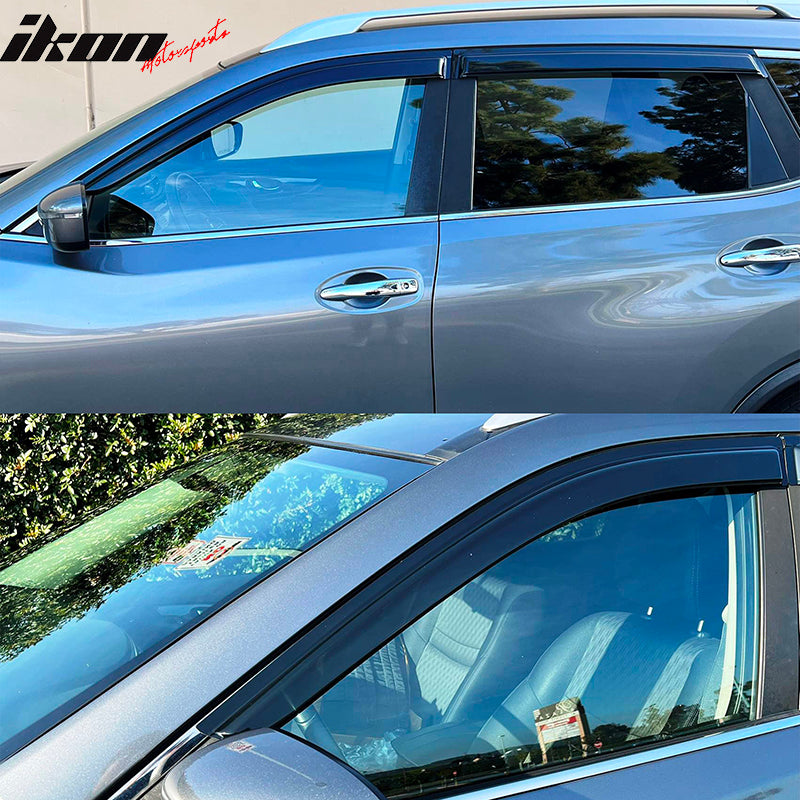 Fits 14-20 Nissan Rogue SV & SL 4PCS Window Visors Sun Rain Wind Shield Acrylic