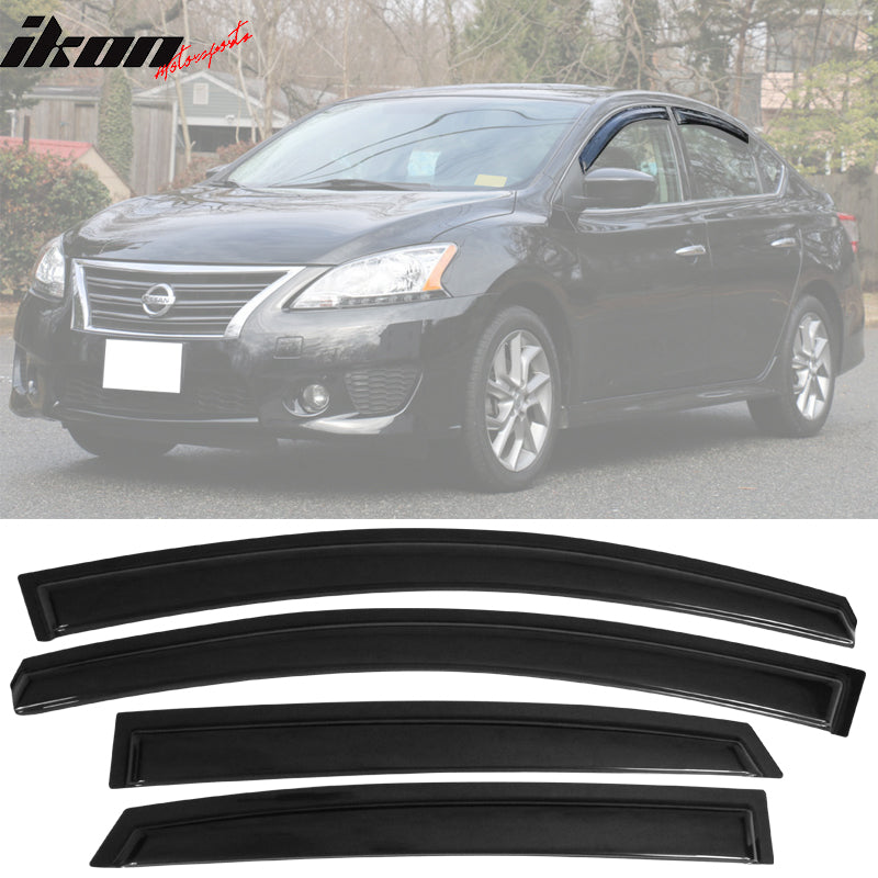 2013-2019 Nissan Sentra Slim Style Smoke Window Visor Guard Acrylic