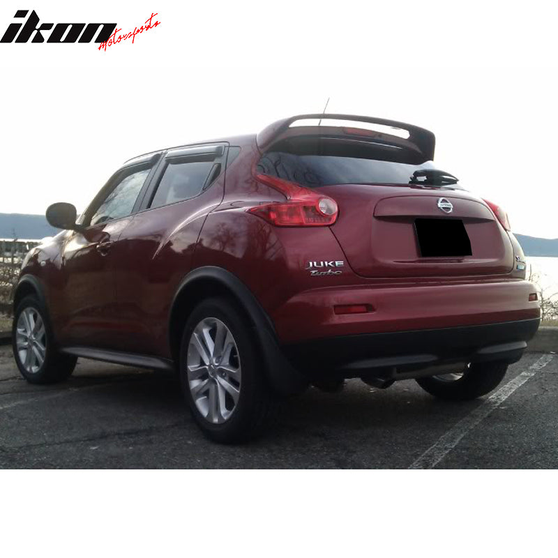 Window Visor Compatible With 2011-2017 Nissan Juke, Slim Style Acrylic Smoke Tinted & Semi-transparent Sun Rain Shade Guard Wind Vent Air Deflector by IKON MOTORSPORTS, 2012 2013 2014 2015 2016