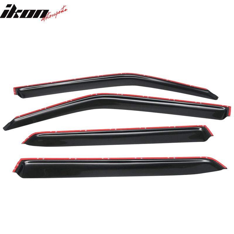 Fits 11-17 Nissan Juke Acrylic Tape-On 4PCS Window Visors Vent Rain Sun Guards