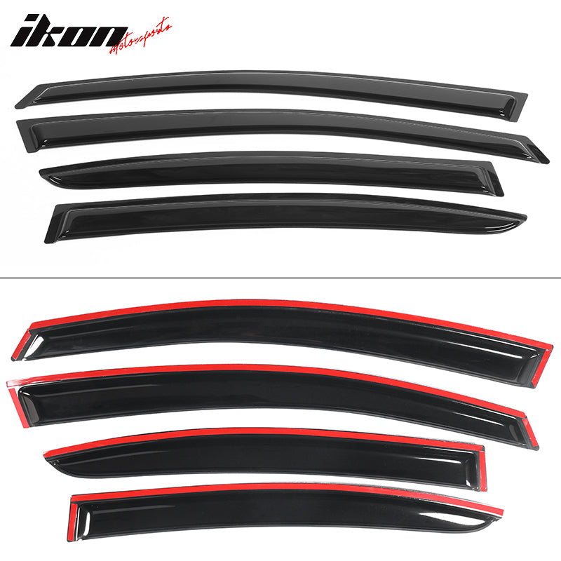 Fits 12-16 Subaru Impreza & 15-21 WRX STI 4PCS Window Visors Vent Rain Sun Shade