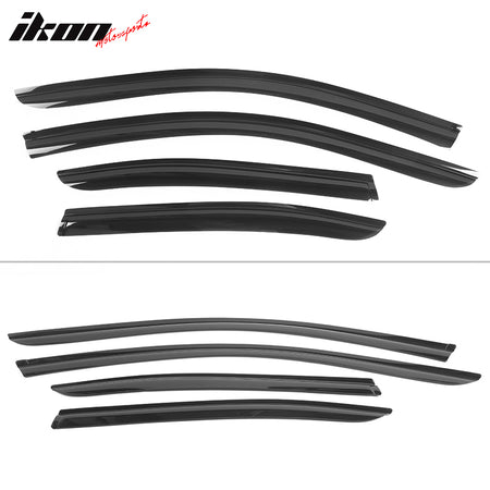 Window Visor Compatible With 2005-2006 Subaru Outback Legacy, Slim Style Dark Smoke Tint Acrylic Shade Rain Sun Guard Wind Vent Air Deflector by IKON MOTORSPORTS, 2005 2006