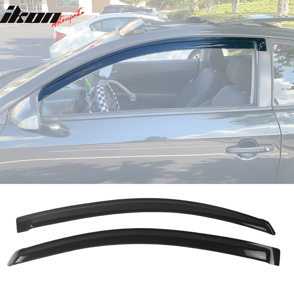 2005-2010 Scion TC Slim Style Smoke Tinted Visor Windows Acrylic