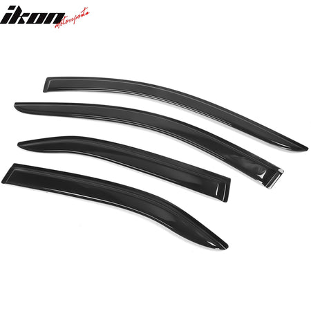 IKON MOTORSPORTS, Window Visor Compatible With 2007-2011 Toyota Camry Vent Sun Shade Rain Guards Side Window Deflectors