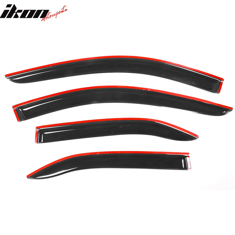 IKON MOTORSPORTS, Window Visor Compatible With 2007-2011 Toyota Camry Vent Sun Shade Rain Guards Side Window Deflectors