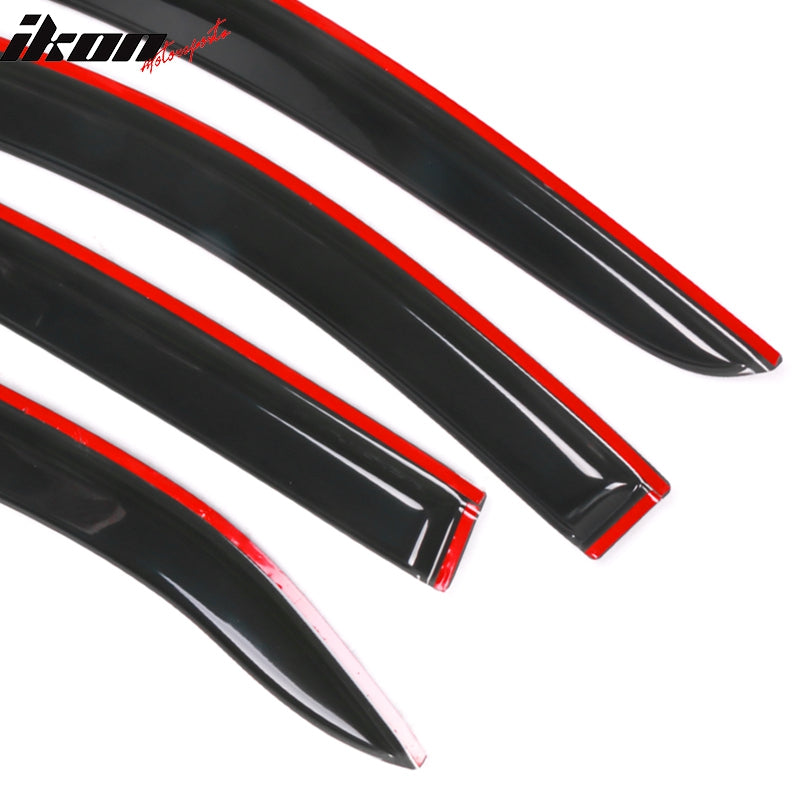 IKON MOTORSPORTS, Window Visor Compatible With 2007-2011 Toyota Camry Vent Sun Shade Rain Guards Side Window Deflectors