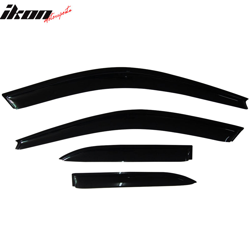 Window Visors Compatible With 1997-2001 Toyota Camry Sedan, Slim Style Tape On- Smoke Tint Acrylic Sun Rain Window Guard Wind Deflector by IKON MOTORSPORTS, 1998 1999 2000