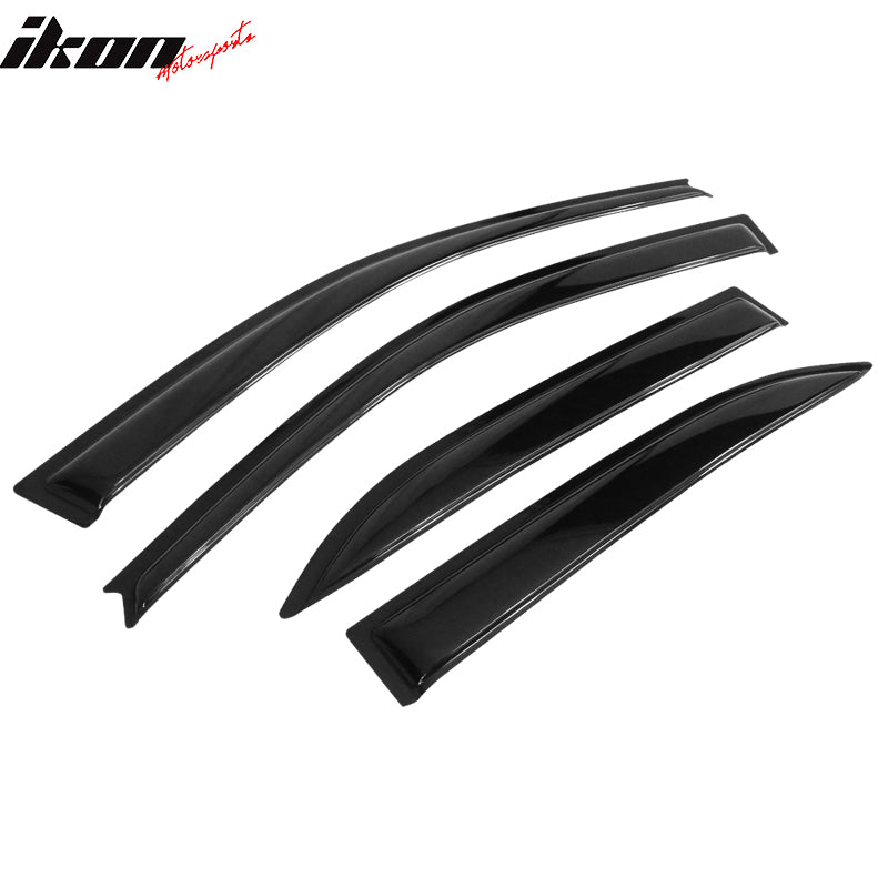 IKON MOTORSPORTS, Window Visor Compatible With 2003-2008 Toyota Corolla Vent Sun Shade Rain Guards Side Window Deflectors