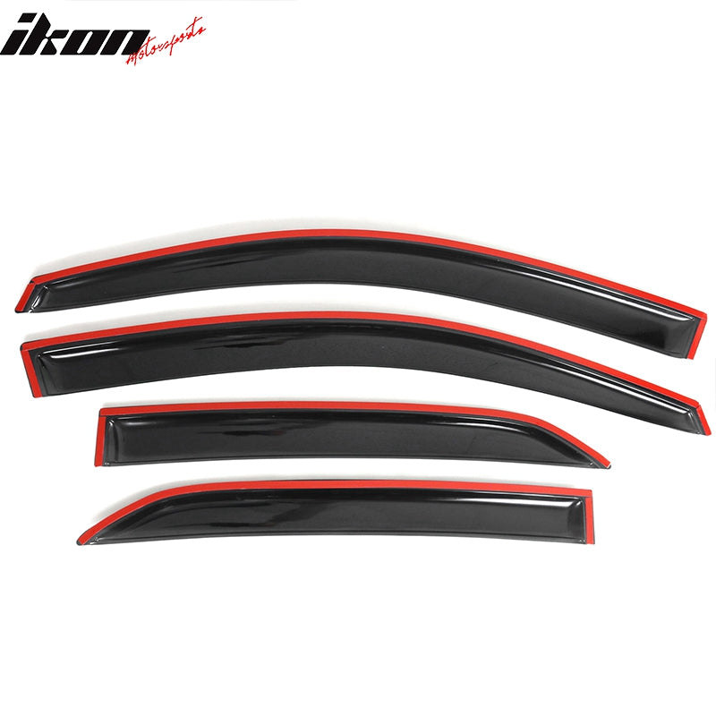 IKON MOTORSPORTS, Window Visor Compatible With 2009-2013 Toyota Corolla Vent Sun Shade Rain Guards Side Window Deflectors