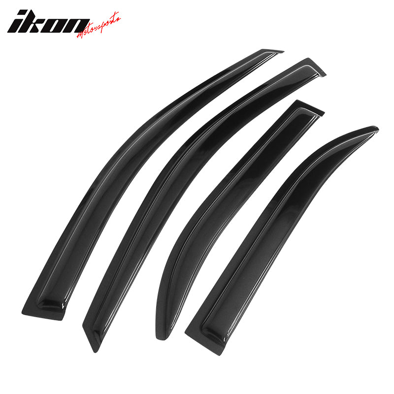 Window Visors Compatible With 1993-1997 Toyota Corolla, Dark Smoke Car Rain Sun Window Shade Guard Visor Smoke by IKON MOTORSPORTS, 1994 1995 1996